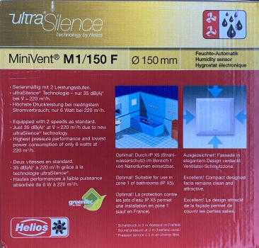 HELIOS Minivent M1/150F mit Feuchtesteuerung
