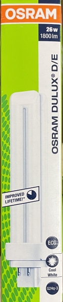 Kompaktlampe Sparlampe OSRAM Dulux D/E 26W-4000K G24q-3